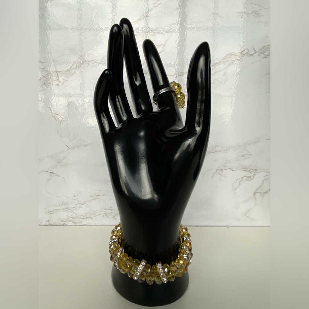 Yellow Necklace + Bracelet + Ring Set - Picture 6 of 10